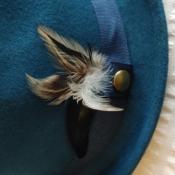 🌻Sandra Augelozzi Blue Wool Fedora - Picture 5 of 13